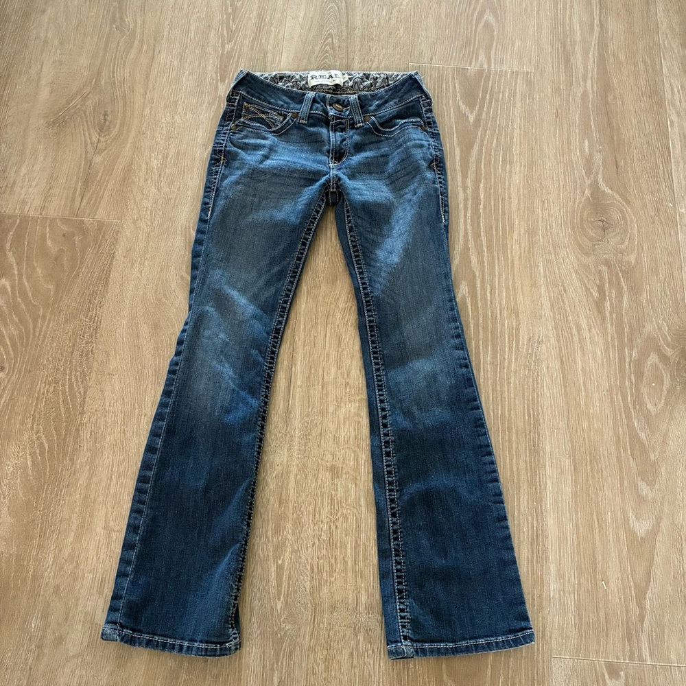 Ariat REAL Mid Rise Bootcut Jeans | Size 27, “Short” | Dark Wash- LIKE NEW